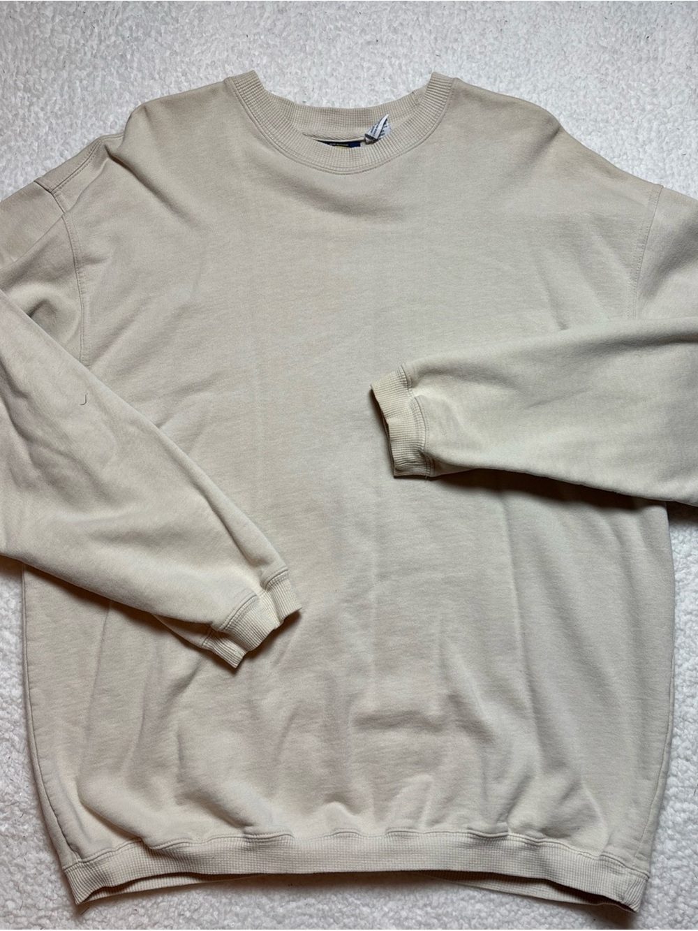 Vintage 90s Utility Quality Clothing Blank Crewneck Sweatshirt Off-White Y2K M